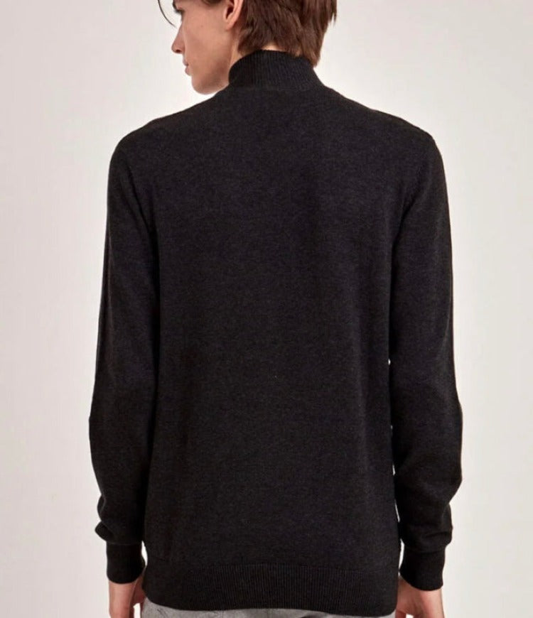 Stay warm in style with the Zip Sweater from Point Zero! This sleek black knitwear will have you feeling cozy but still looking sharp. Crafted with a semi-fitted cut from 50% cotton and 50% acrylic, plus a textured front and thin knit - you'll zip up in the trendiest way possible! #lookinfine