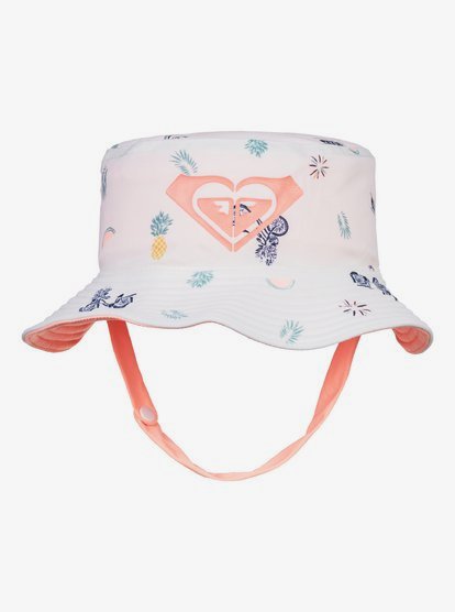Ready to get your little one ready for beach days and pool parties? Look no further than the Bobby Bucket Reversible Kids 2-6 Hat from ROXY! This swim jersey hat is sure to keep them protected from the sun with a contrast solid internal lining, and its chin strap with snap closure ensures it will stay securely in place! Plus, they'll look cool (literally) with the ROXY logo screen print. Time to make a splash!    ERLHA03046