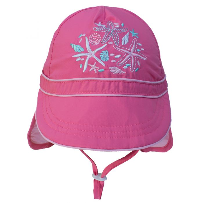 Shield your little one from harmful rays with this ultra-protective Girls UV 50+ Flap Hat! It’s crafted from 100% nylon to provide ultimate UV protection of 50+ and an adjustable crown to keep the hat on. It also comes with extra length for neck coverage and adjustable & removable chin straps - perfect for keeping a tight grip around those squirmy kids! Lightweight and quick-drying, it’ll keep them cool, comfy and safe.