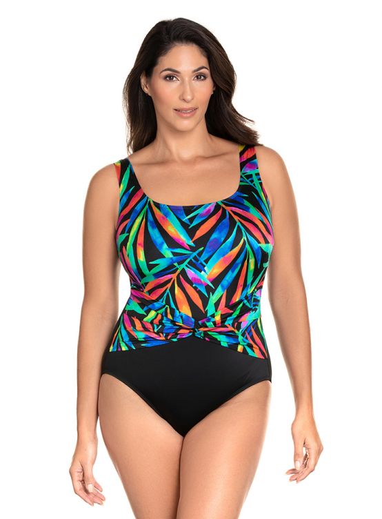 Take a dip in the Veranda View One Piece and show off your eye-popping look! Flaunting bold bamboo leaf inspiration and perfect for a poolside fashion statement, this one piece is comfy and cute with a soft-cup bra, scoop neckline, fixed straps, and scoop back. Stylish and modish, this swimsuit ensures you feel the best of both worlds–chic and comfortable!